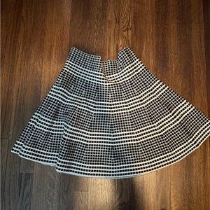 Tan and black checked skirt